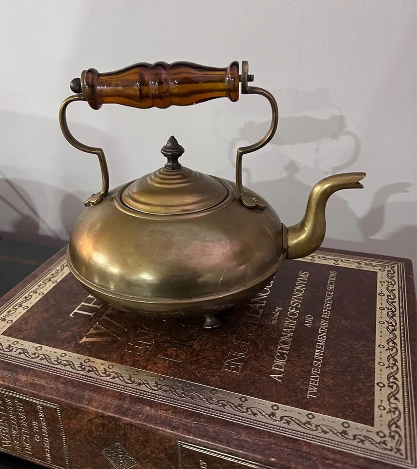 Antique Brass Kettle Teapot - photo 2