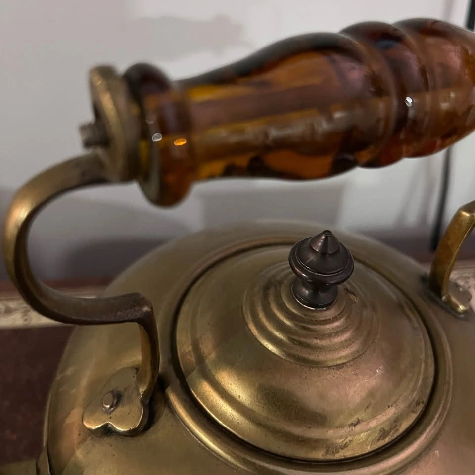Antique Brass Kettle Teapot - photo 4