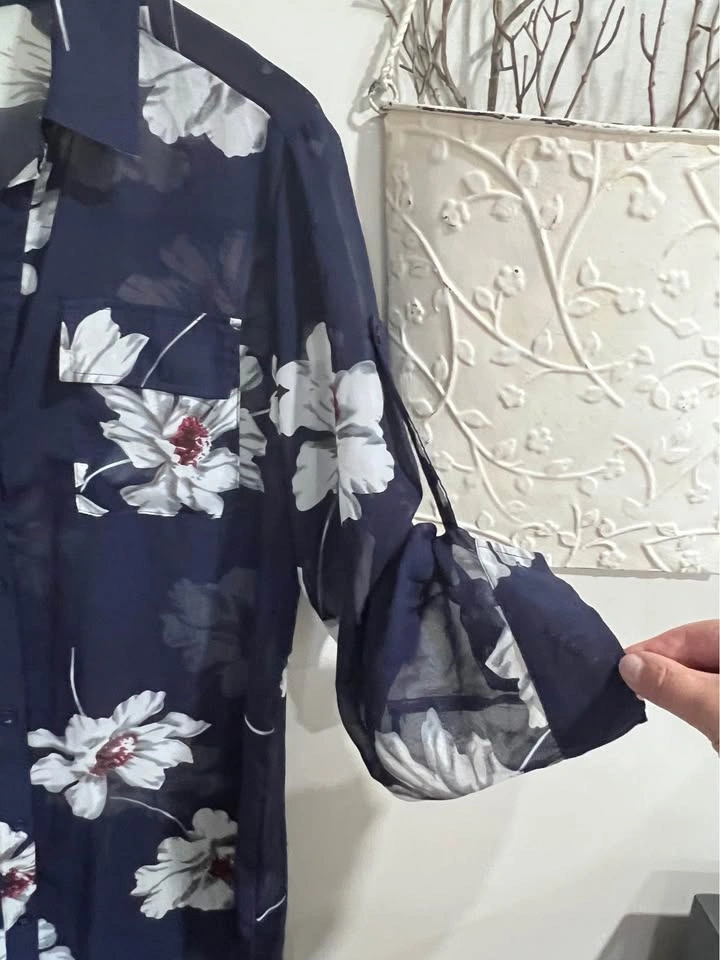 Floral Sheer Midi Kimono Duster Overlay - LG/XL - photo 5