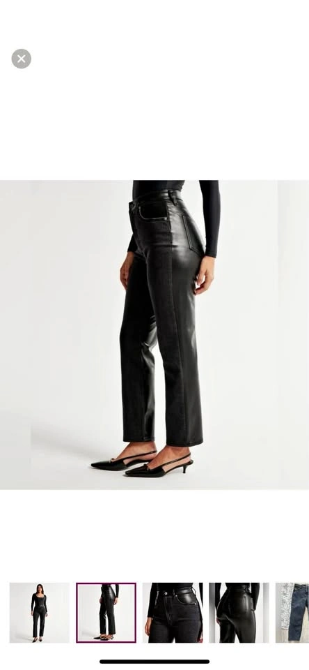 Abercrombie & Fitch Curve Love Ankle Straight Two-Toned Black Je