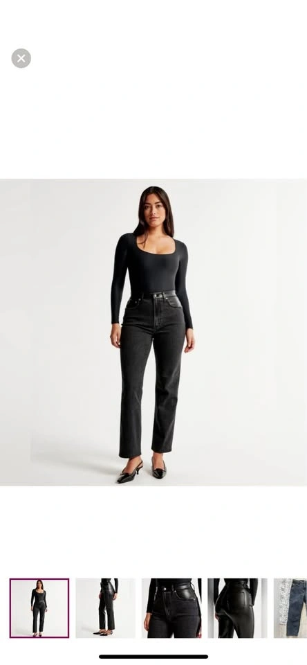 Abercrombie & Fitch Curve Love Ankle Straight Two-Toned Black Je - photo 2