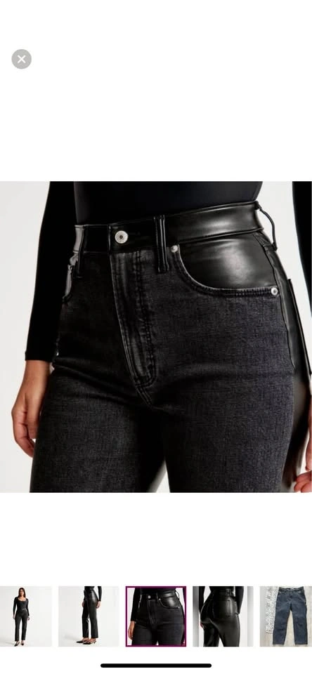 Abercrombie & Fitch Curve Love Ankle Straight Two-Toned Black Je - photo 3