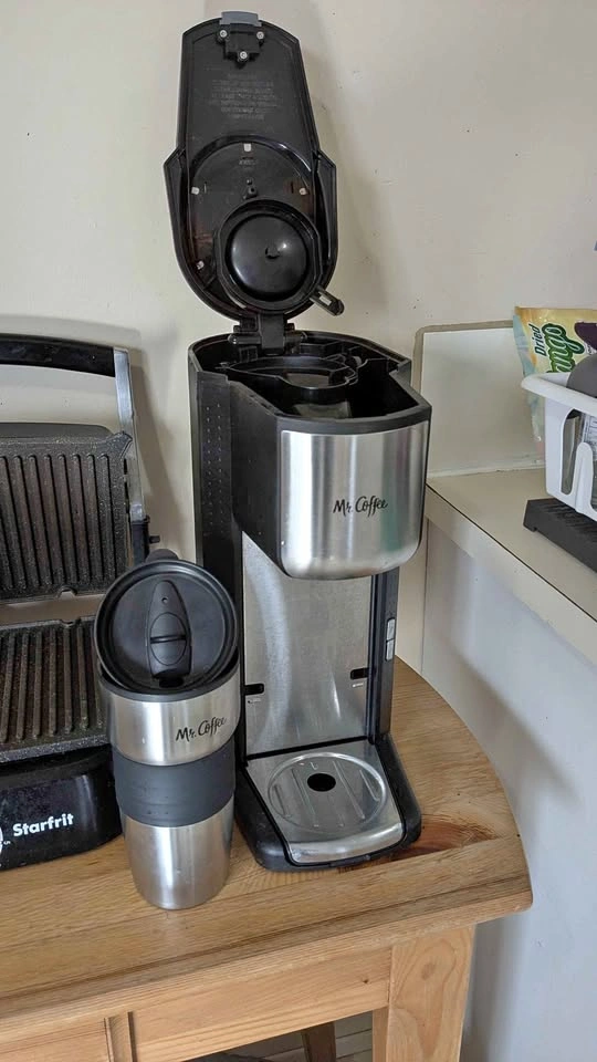 Mr. Coffee Single Cup Coffee Maker w/ Grinder & Travel Mug