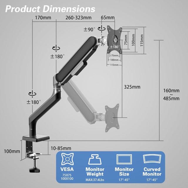 Monitor Arm + Laptop VESA Tray Mount – New in Box