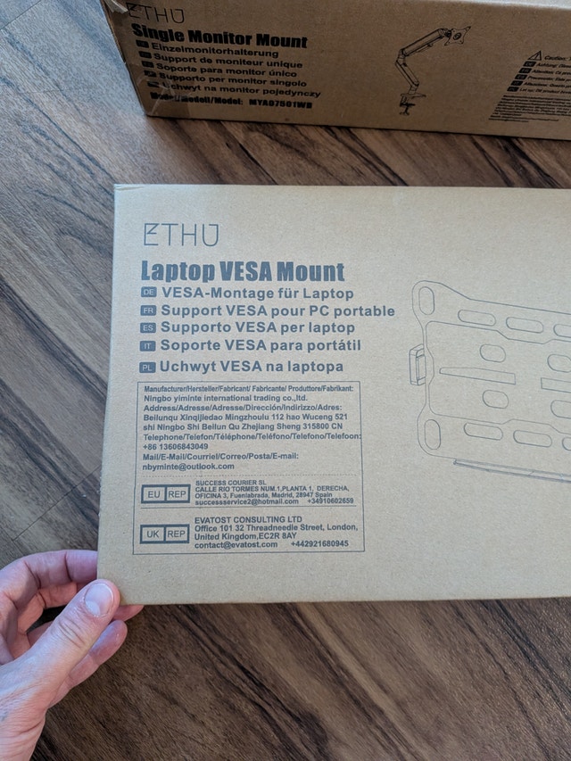 Monitor Arm + Laptop VESA Tray Mount – New in Box - photo 4