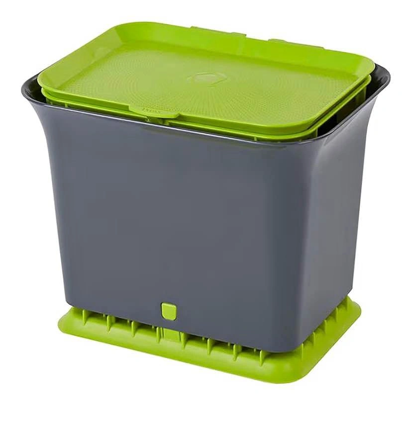 Full Circle Fresh Air Compost Collector, Green Slate