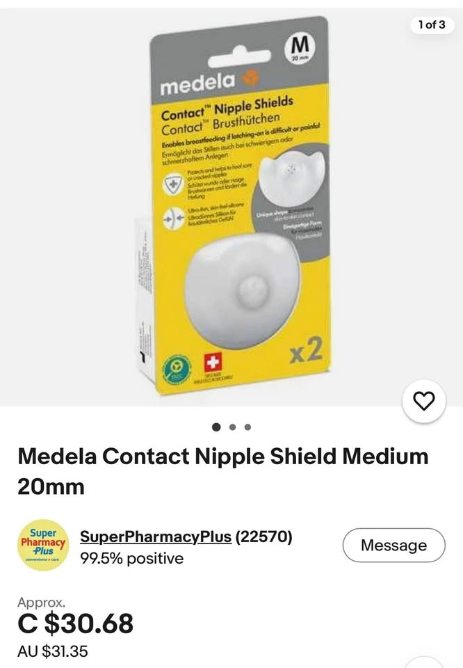 Medela Nipple Shields M (20mm) & L (24mm) - 2 Packs - photo 3
