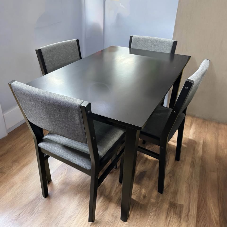 New Solid 5 Piece Black and Grey Dining or Kitchen Set - photo 2