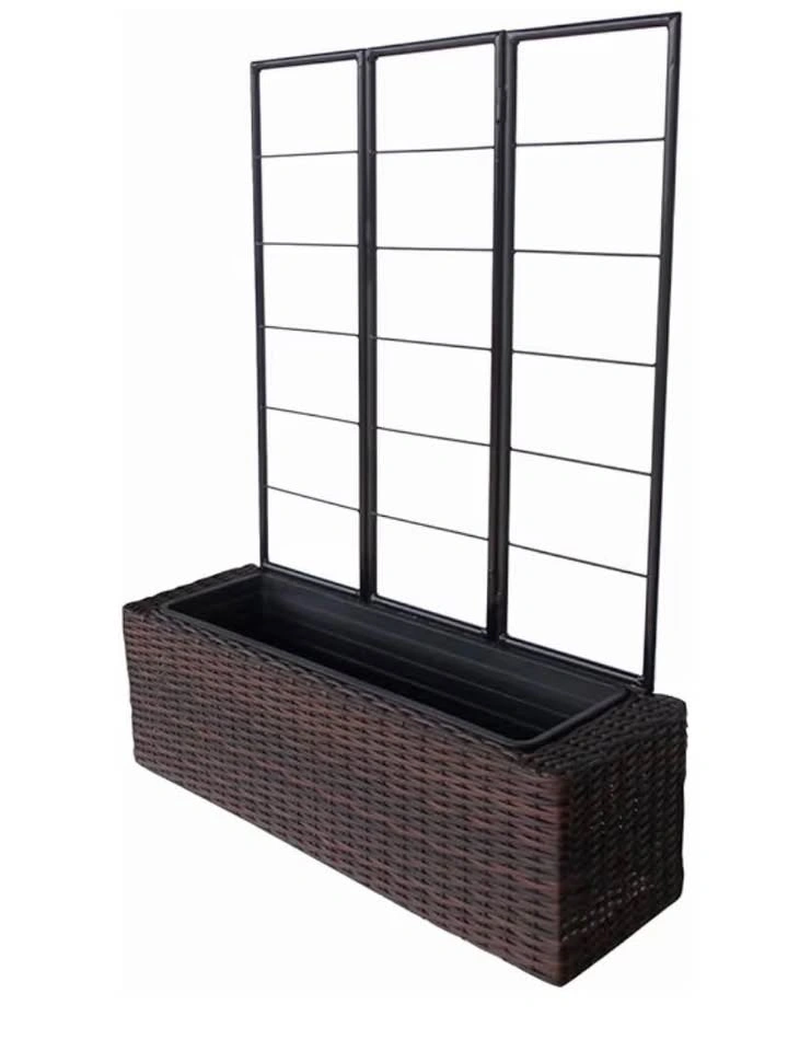 Grapevine Resin Wicker Planter with Trellis, Multi-Tone Brown - photo 4