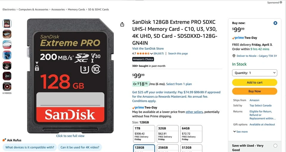 SanDisk Extreme PRO 128GB SD Card SDSDXXD-128G - photo 2