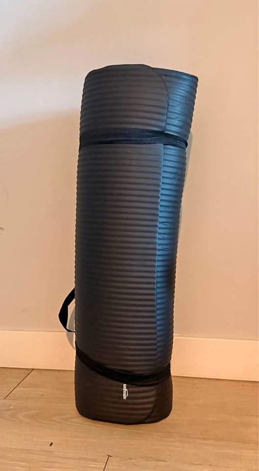 Thick Yoga Mat with Strap - Black