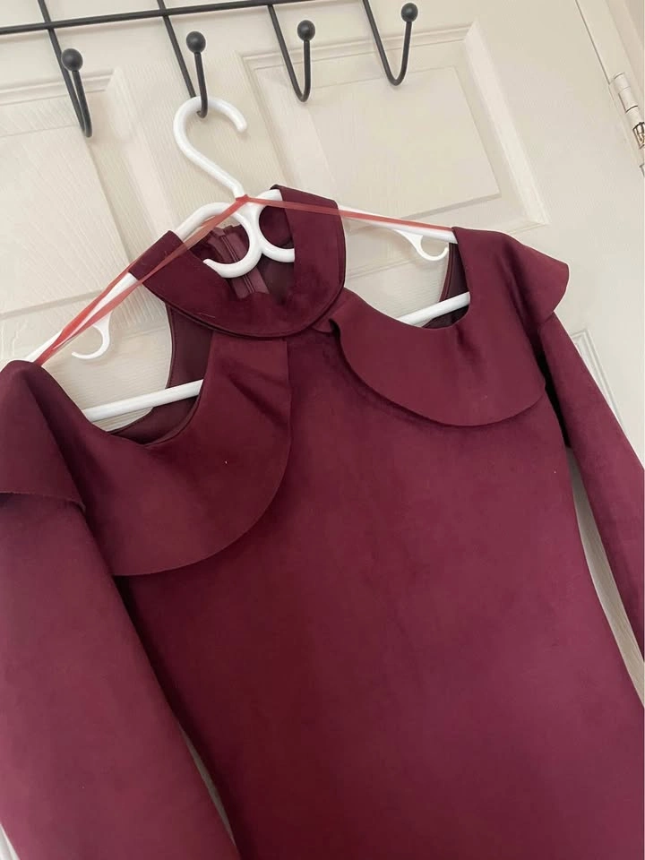 Burgundy Cold-Shoulder Dress - size Medium - photo 2
