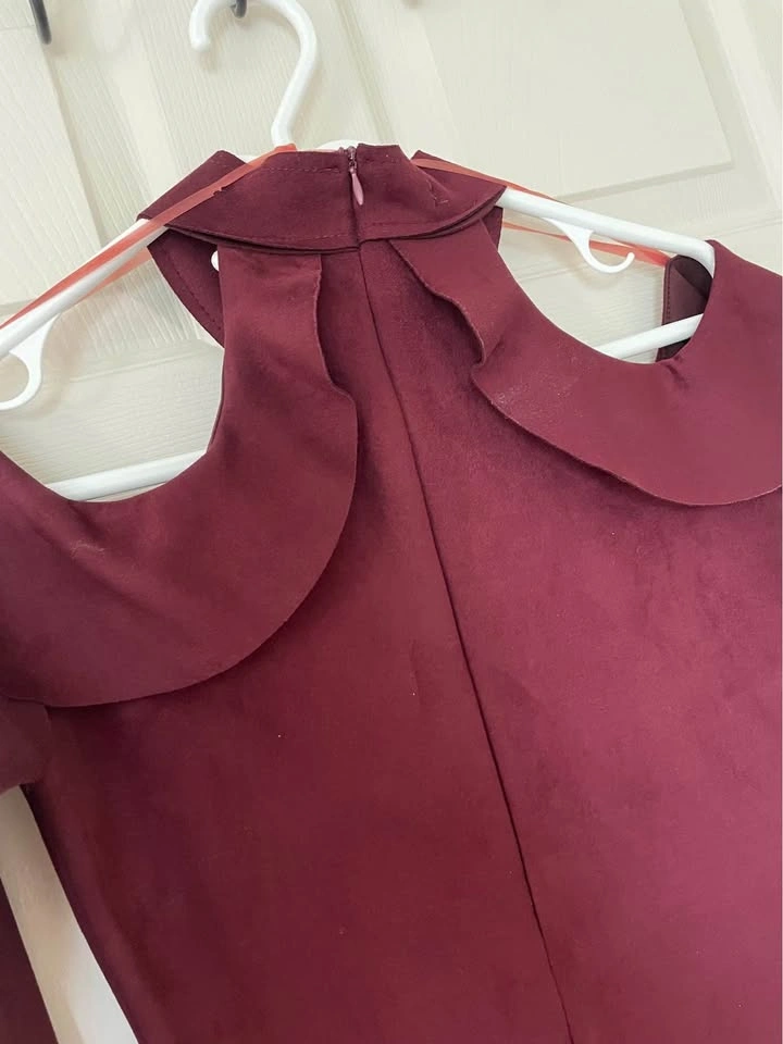 Burgundy Cold-Shoulder Dress - size Medium - photo 3