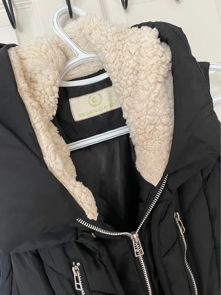 Black Puffer Vest with Sherpa Lining - photo 2