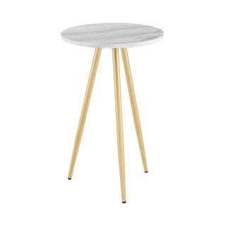 New Round White and Gold Side Table or Nightstand - photo 4