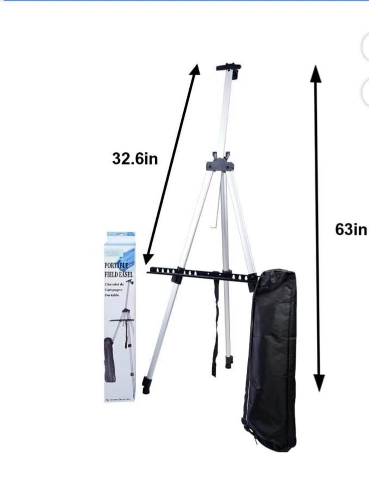 Lightweight aluminum easel with telescopic legs