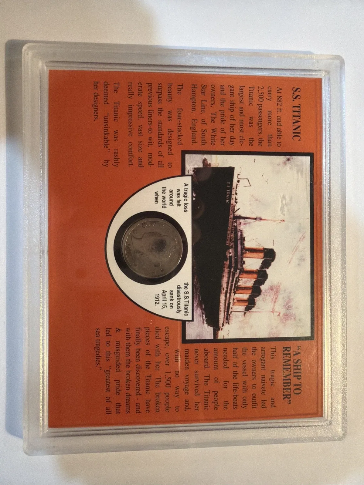 1912 S.S. Titanic Commemorative Nickel "A Ship to Remember"