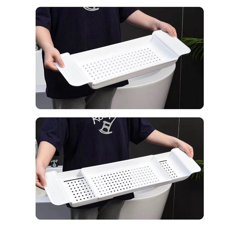 Expandable White Bathtub Caddy Tray - photo 2