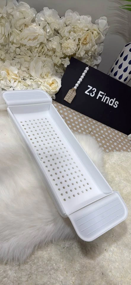 Expandable White Bathtub Caddy Tray - photo 3