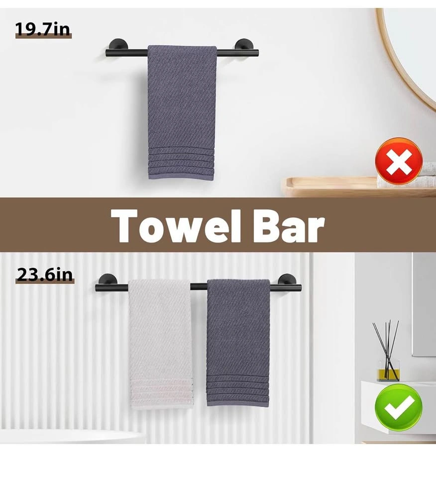 Black Matte Stainless Steel Bathroom Accessories Set (4 pcs) - photo 2