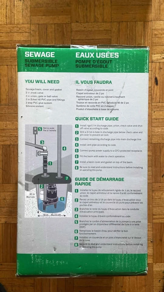 Zoeller Pro Sewage Pump 1/2-HP Cast Iron Submersible Sump Pump - photo 3