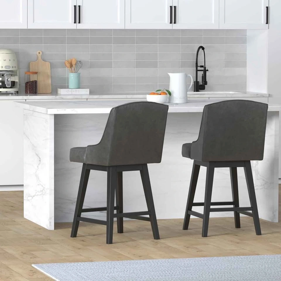 NEW-2pcs Counter Height Swivel Bar stools - photo 2
