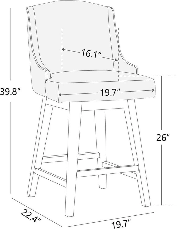 NEW-2pcs Counter Height Swivel Bar stools - photo 4