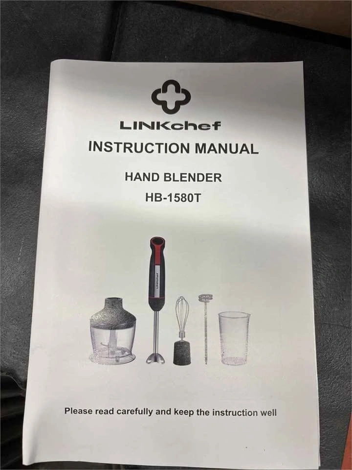 LINKChef 1000W Hand Blender HB-1580T with Attachments - photo 3