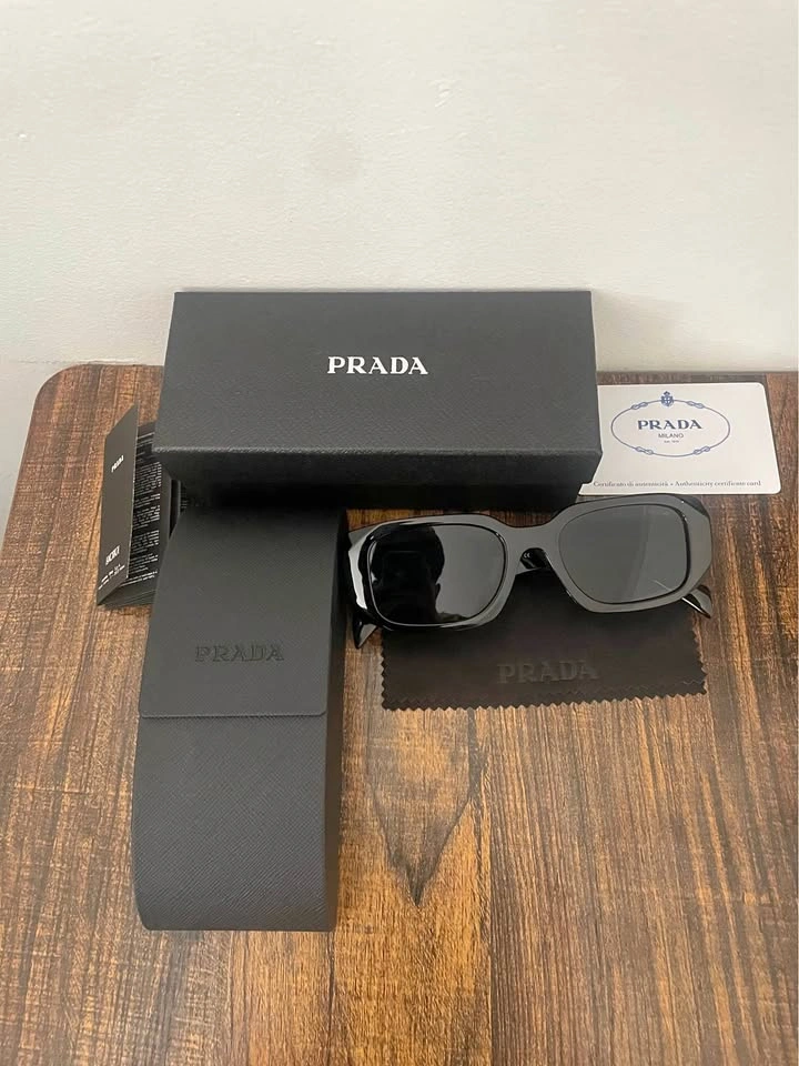 Prada Symbole Sunglasses - Black/Dark Grey New
