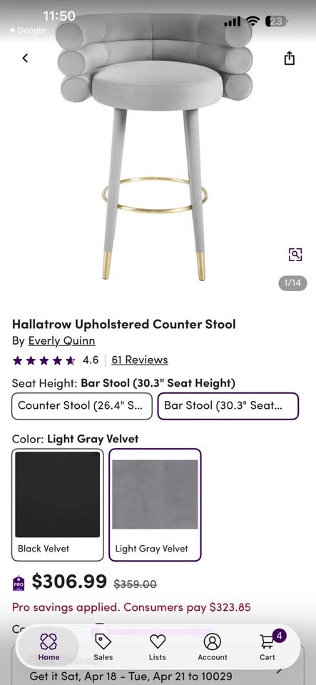 Hallatrow Upholstered Counter Stool By Everly Quinn - photo 2