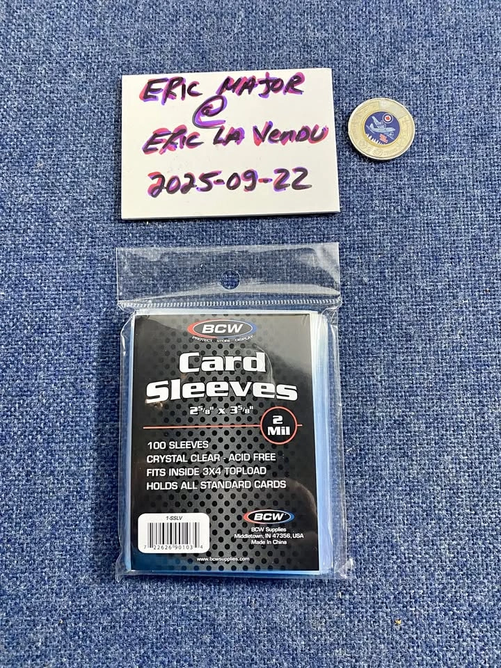 2$ BCW 100 crystal clear sleeves for trading Cards