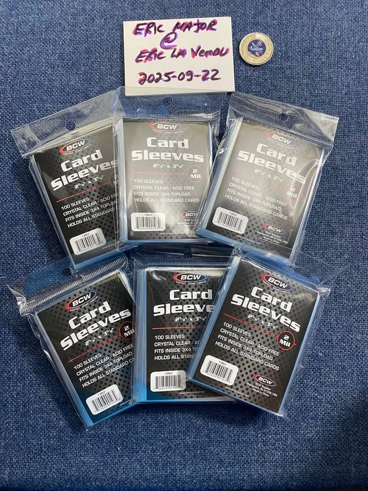 2$ BCW 100 crystal clear sleeves for trading Cards - photo 3