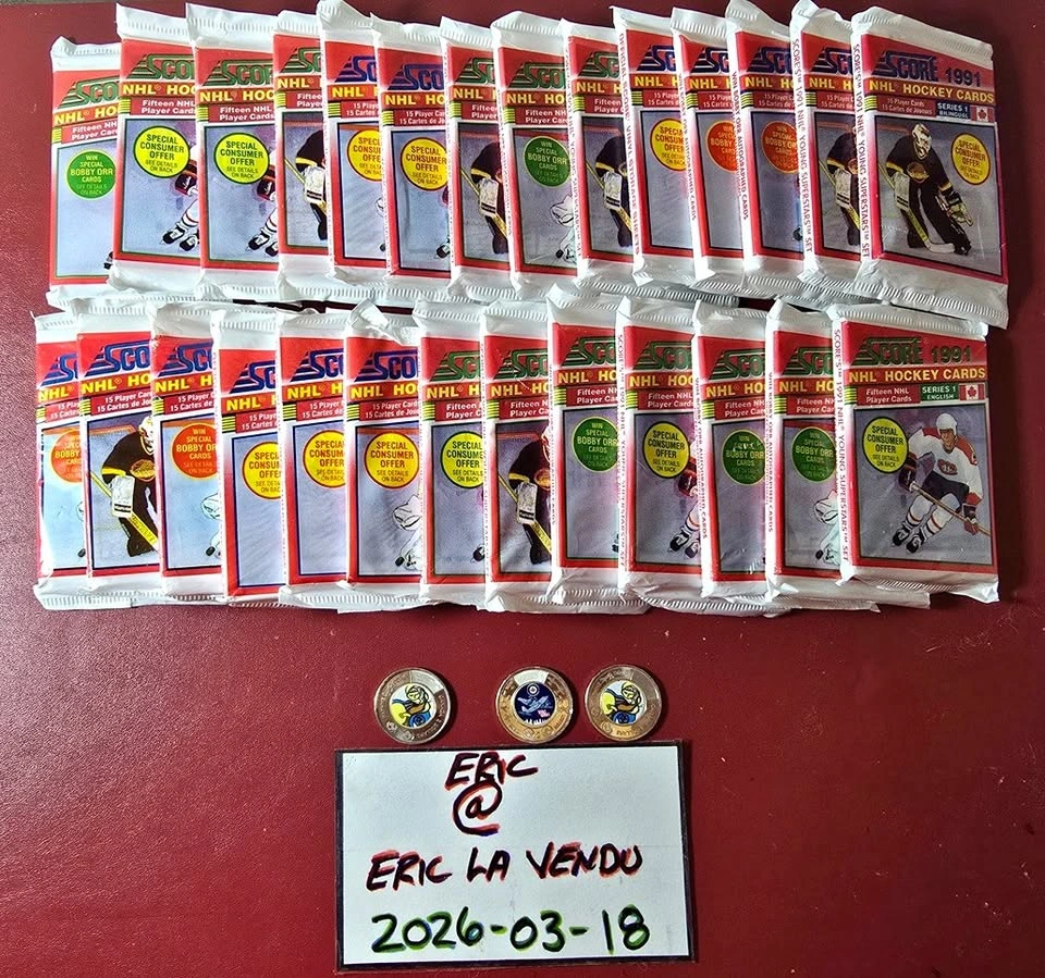 27 x 1991 Score Hockey Unopened Packs
