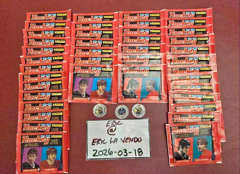 45$ 41 x 91-92 Hockey Stickers Unopened Packs