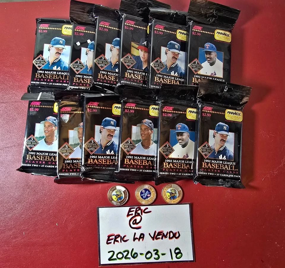 15$ 12 x 1992 Pinnacle baseball Unopened Packs