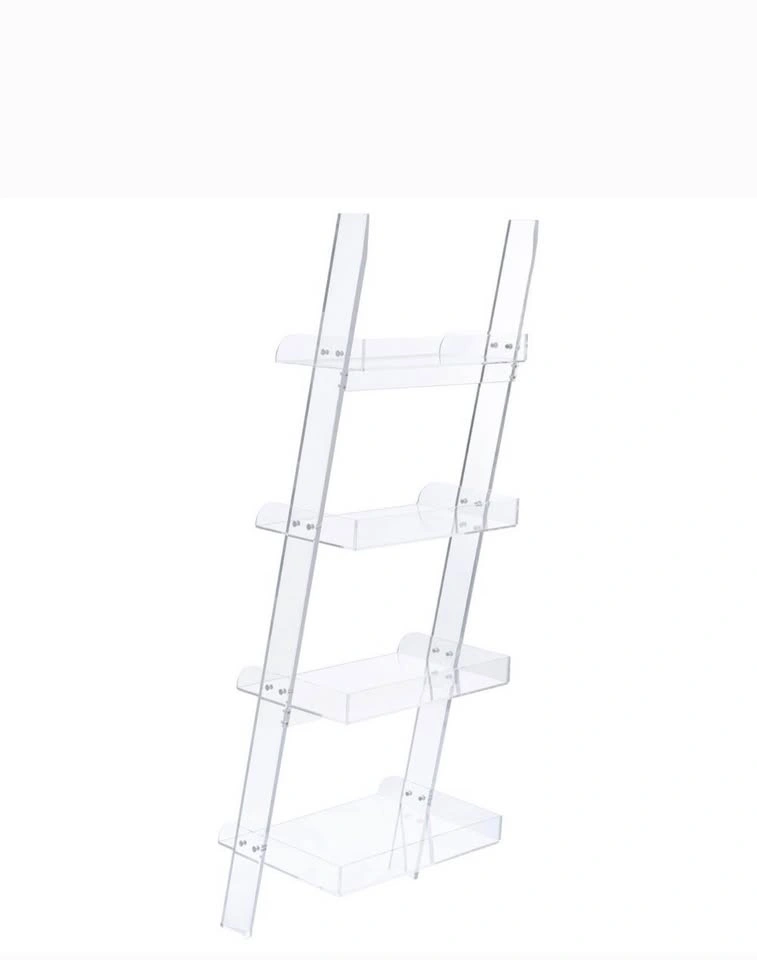 Amaturo 72-inch 4-shelf Acrylic Ladder Bookshelf Clear - photo 3