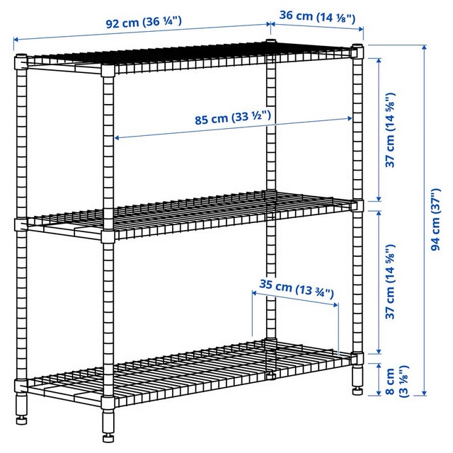 IKEA Omar Shelf Unit, Galvanised - photo 3