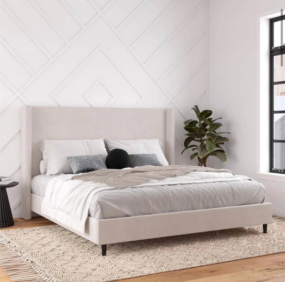 Ana Queen Upholstered wingback bed *New* - photo 4
