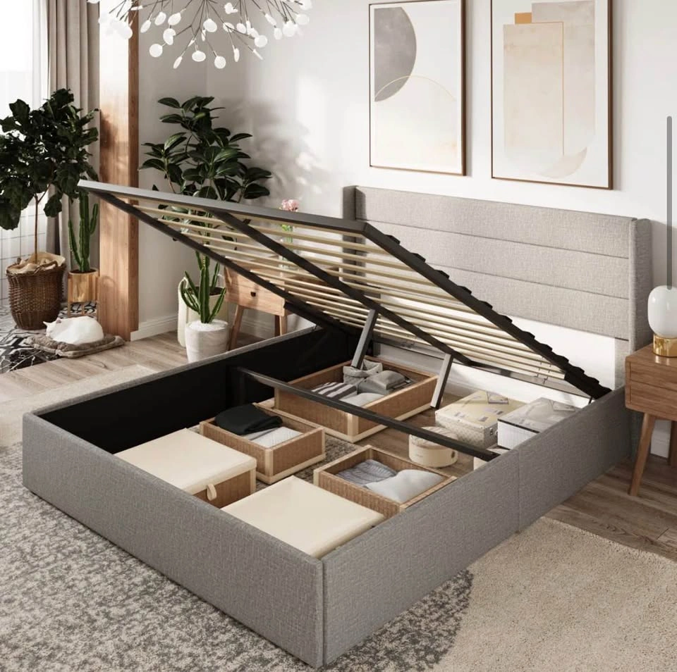 Queen Upholstered Platform Bed w/ Hydraulic Storage - photo 2