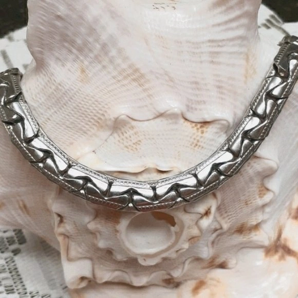 Vintage Silver Chunky Chain Choker Necklace - photo 2