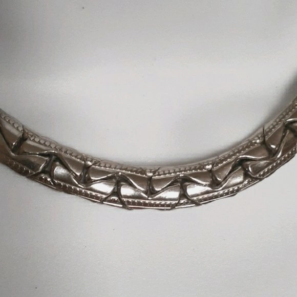 Vintage Silver Chunky Chain Choker Necklace - photo 4
