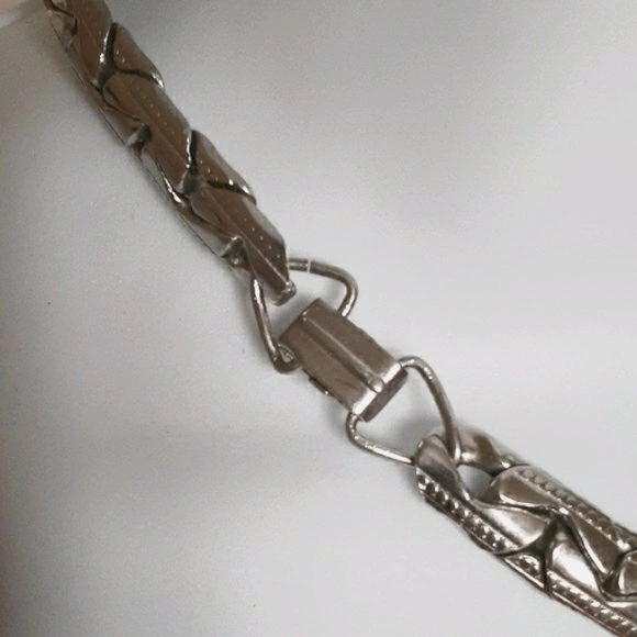 Vintage Silver Chunky Chain Choker Necklace - photo 5