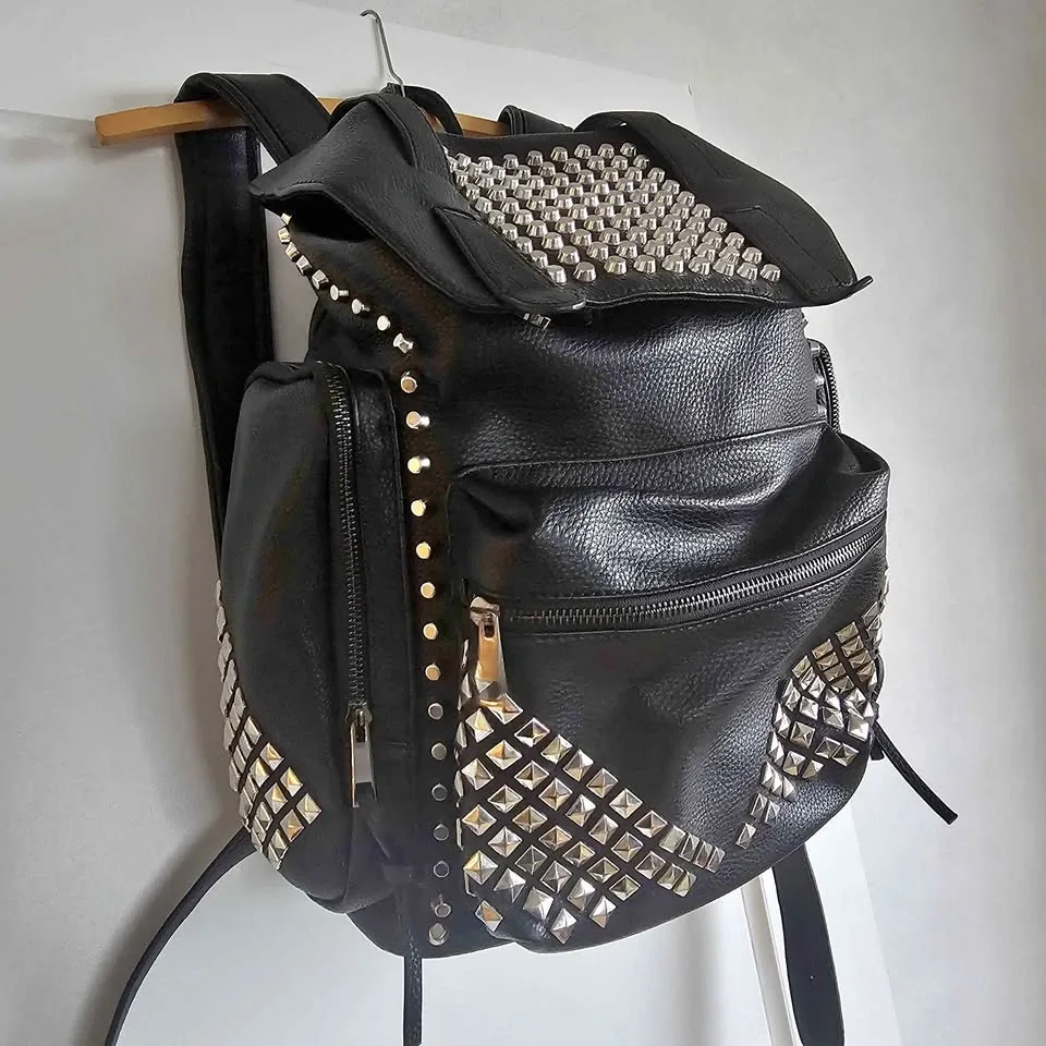 Zara Leather Backpack Studded
