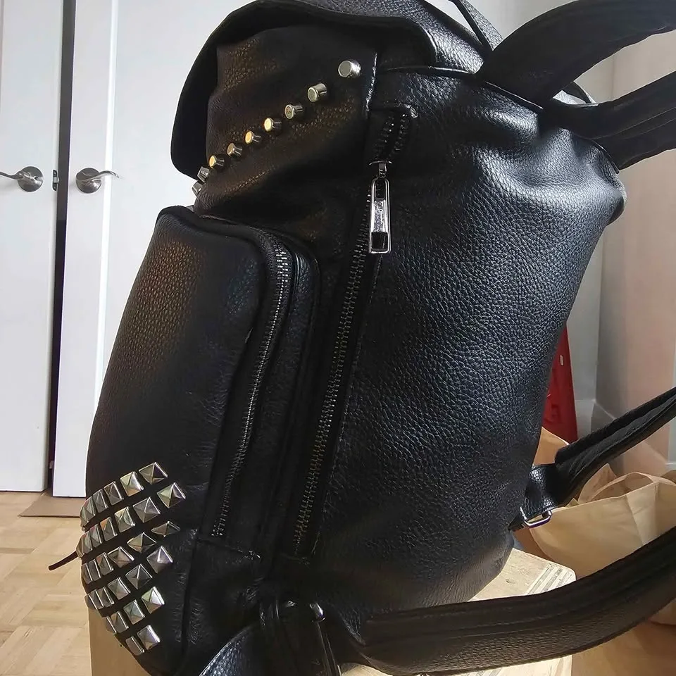 Zara Leather Backpack Studded - photo 4