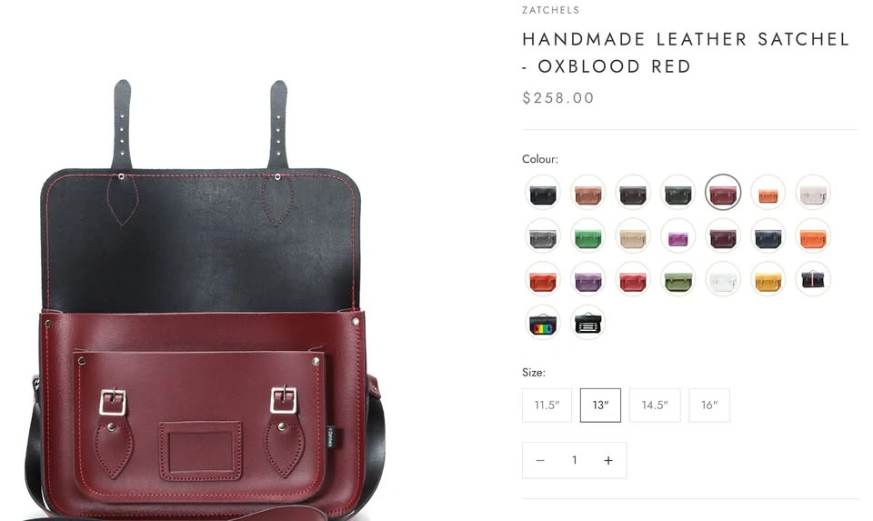 Zatchels Oxblood Leather Satchel Bag