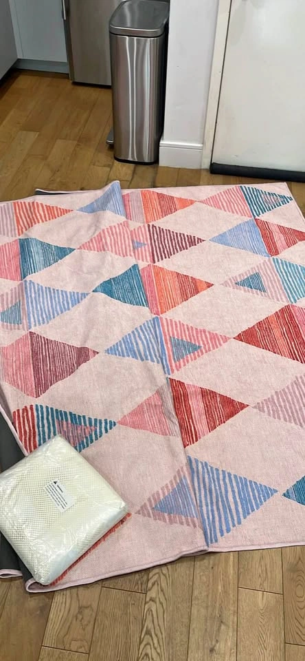 Ruggable Washable Pink Patterned Rug - 6x9