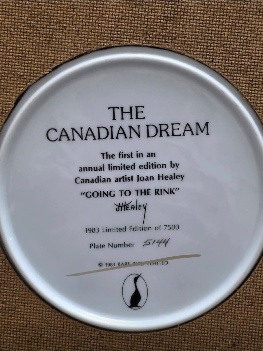 The Canadian Dream Plate ‘Going To The Rink’ By Joan Healy 1983 - photo 3