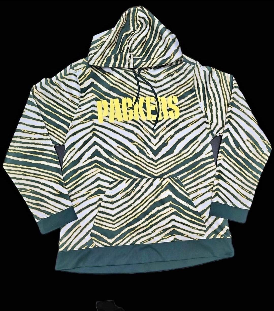 Green Bay Packers NFL Team Apparel Hoodie Large Green Yellow Zeb