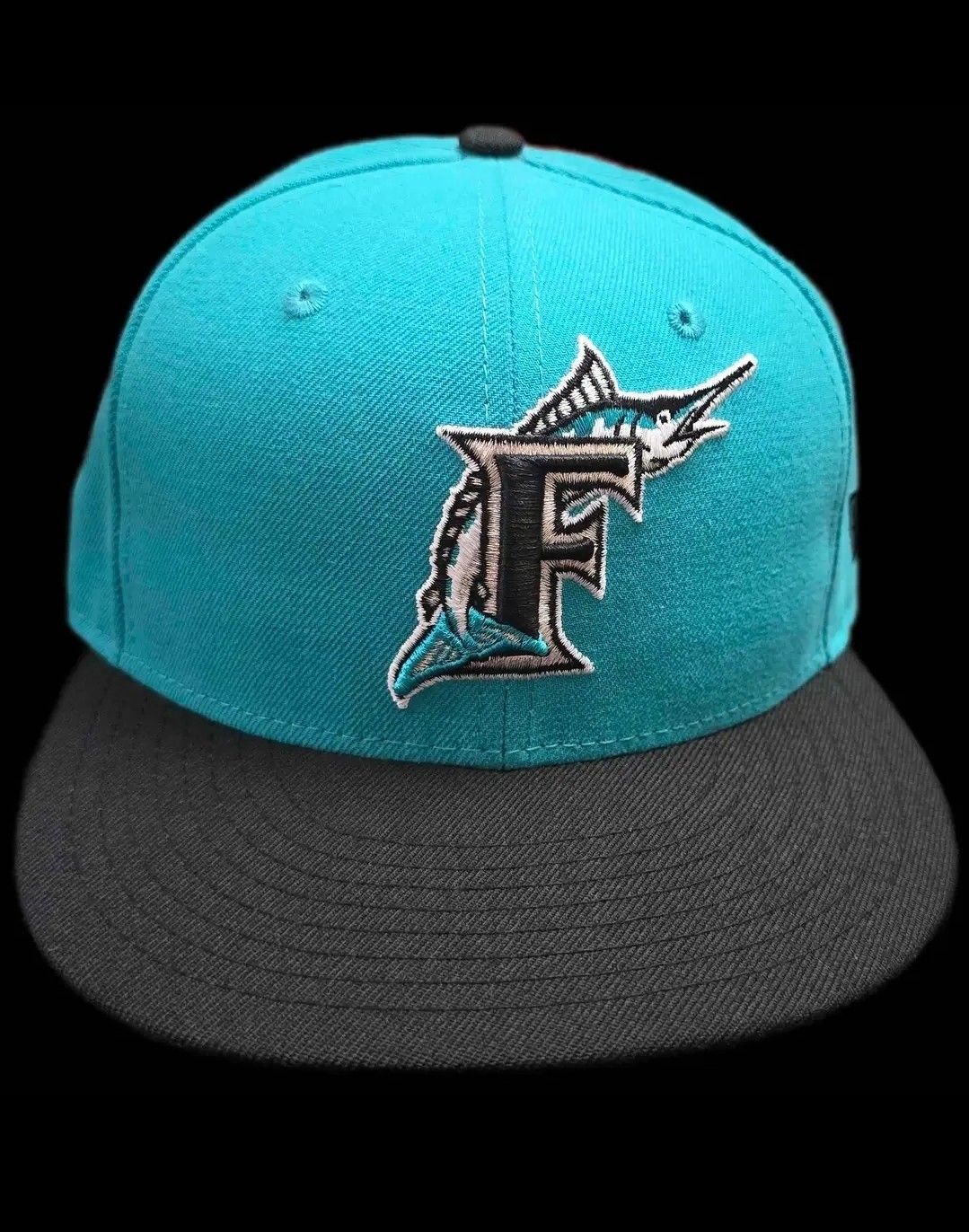 Florida Marlins New Era Fitted Hat Teal Black MLB Cap SIZE 7