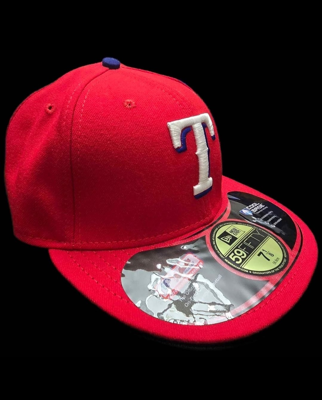 Texas Rangers New Era 59FIFTY Fitted Hat 7 1/8 Red MLB World Ser - photo 2